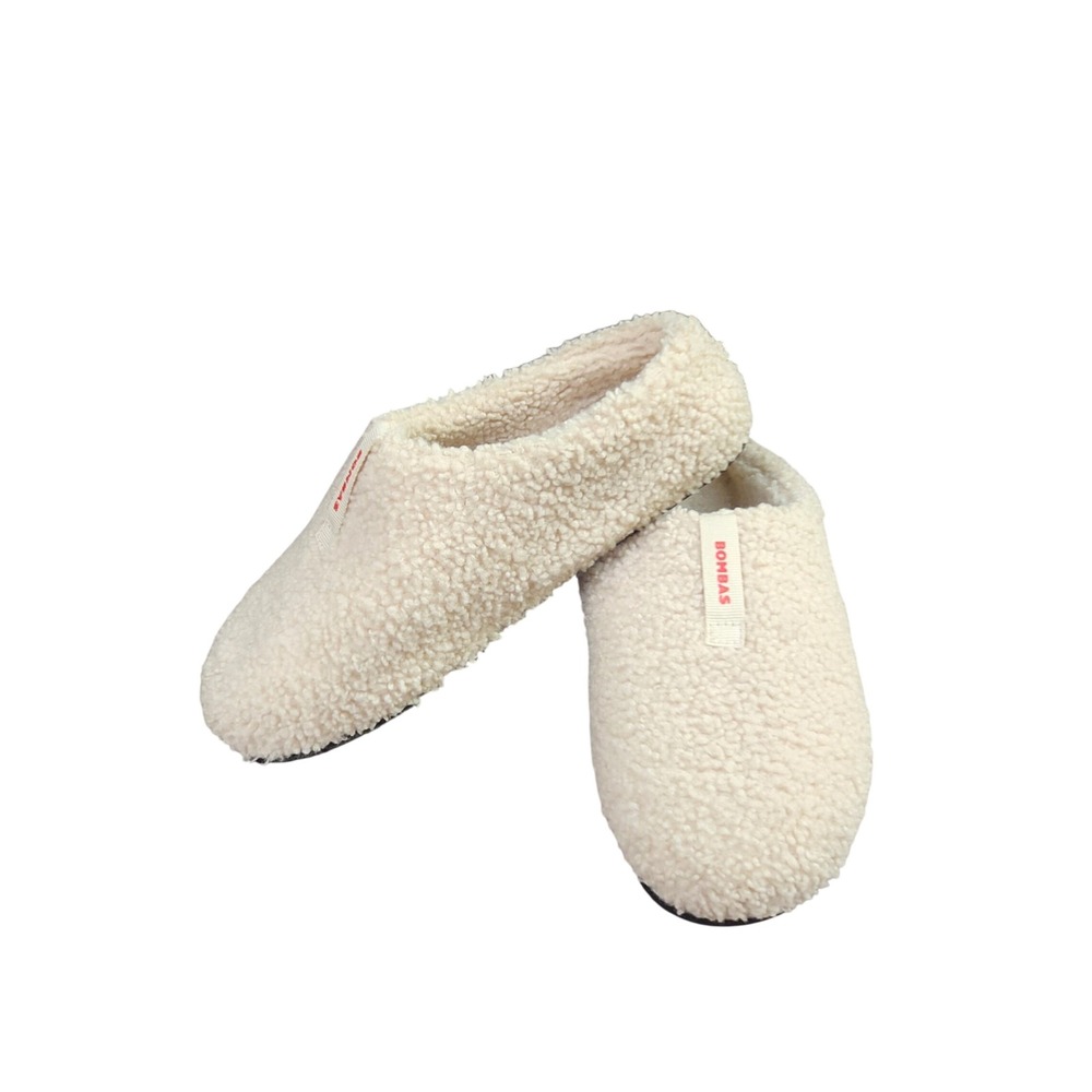 Bombas Gripper Slippers Cream Sherpa Fleece Slip On Womens 8 Cozycore Comfy